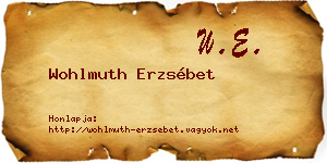 Wohlmuth Erzsébet névjegykártya